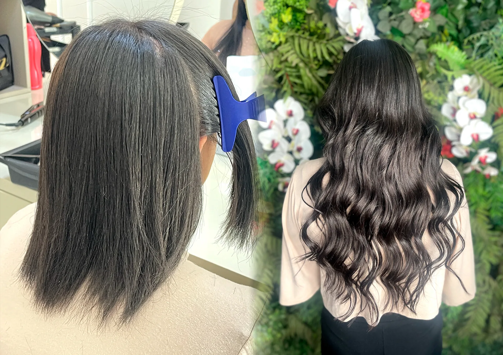 Transformação de mega hair — Antes e Depois na Scarlett Caroline Beauty